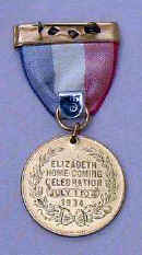 Back of 1934 Elizabeth Centennial Badge
