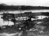 Another photo showing this Dredge at work, from collection of Cincinnati Public Library