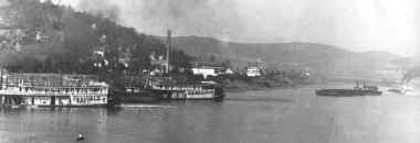 Steamer CRUCIBLE and J. H. HILLMAN taken during 1930s at Brownsville, PA