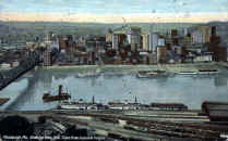 This postcard view of Pittsburgh is dated 1908.  The Wharfboat RESOLUTE is the boat on the right.