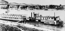 Steamer VALLEY BELLE with Bryant Showboat, date is unknown but the location is Cincinnatti, OH.