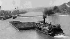 Steamer TITAN built in 1930 is shown at Lock #5  Brownsville, PA
