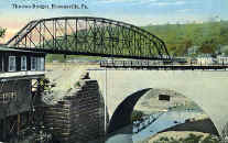 The bridge from the opposite shore, also showing the "Iron Bridge" which can also be seen in the first photo
