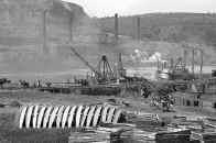 This photo is dated 1905 and from collection of Historic Pittsburgh.  The Dredge W.C. JUTTE is on the right side.