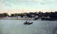 Fayette City 1915 with view of Ferryboat that ran between Fayette City and Allenport, PA