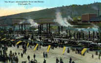 Pittsburgh Wharf in 1911   Color version of same scene at left